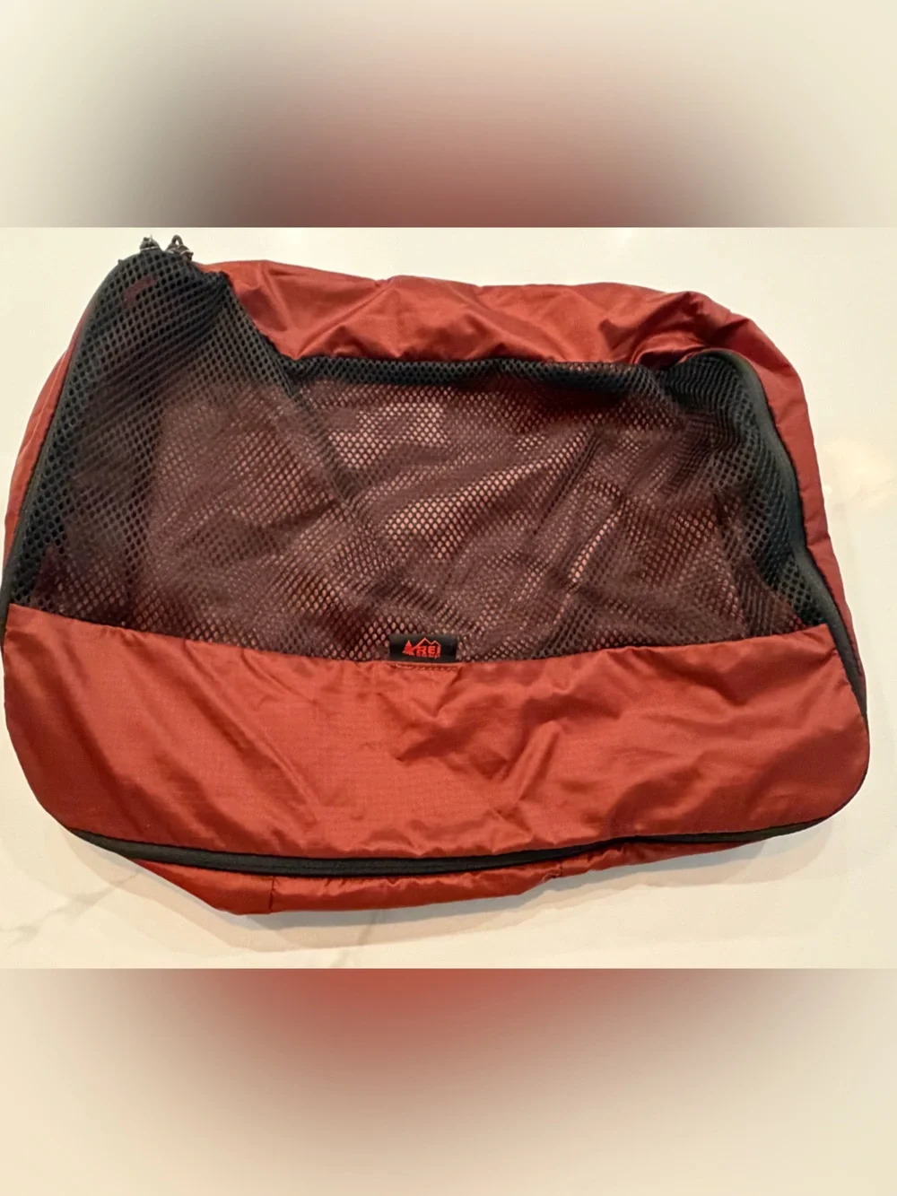 REI Rust Red Mesh Packing Cube Organizer